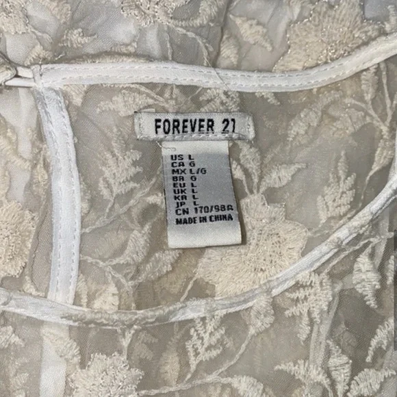 Forever 21 large‎ white lace fit and flare dress - Picture 5 of 5